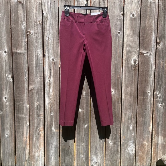 Loft maroon skinny ankle pants size 2 - Picture 1 of 17